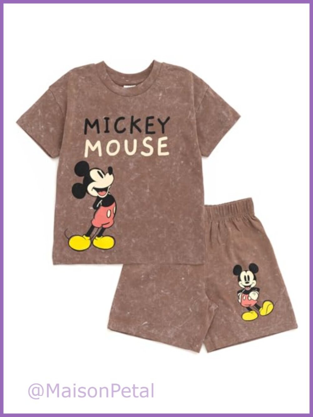 Disney Mickey Mouse Two-Piece T-Shirt and Shorts Set 100% Cotton Toddler to Big